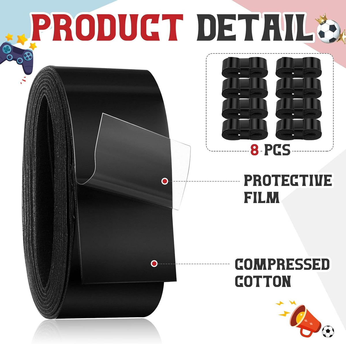 8 Pcs Foosball Wraps Table Parts Handle Grips Wraps