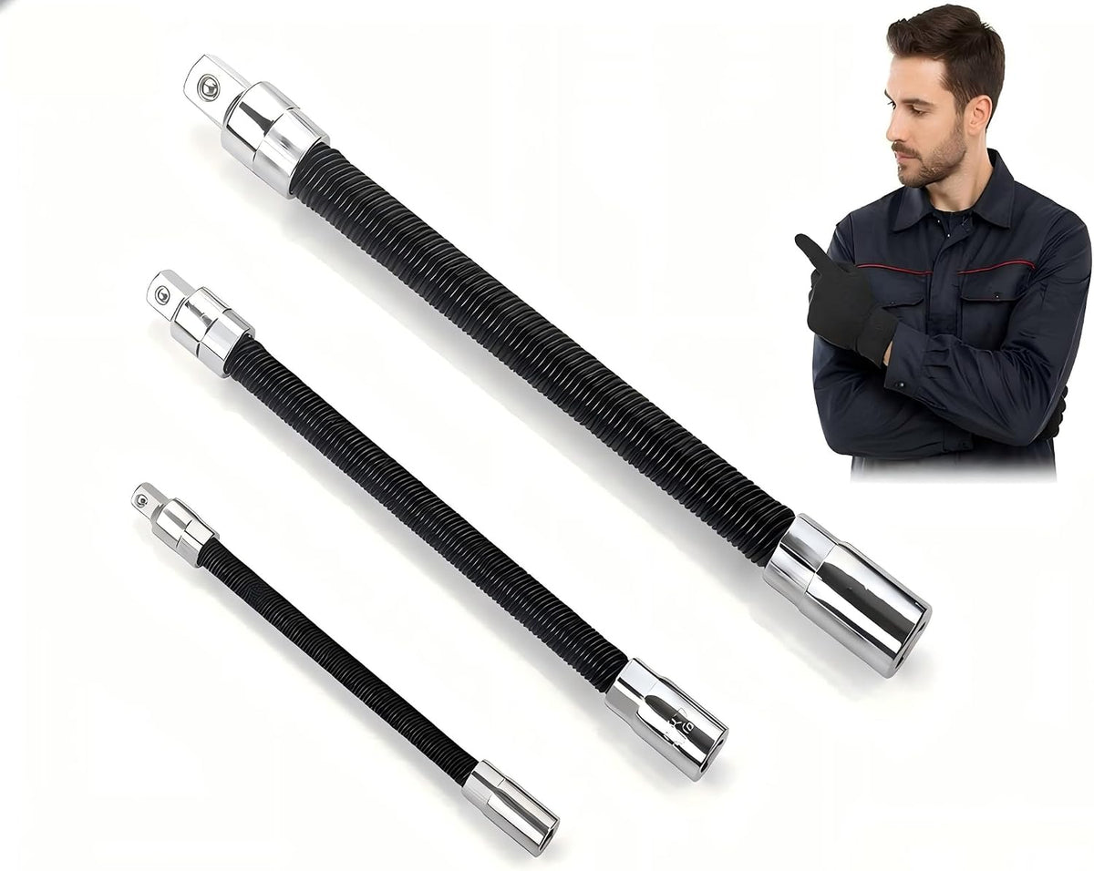 3pc Flexible Shaft Torque Socket Extension Bar