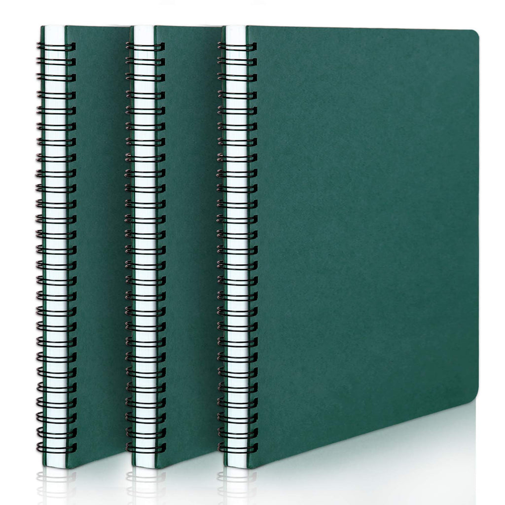 EUSOAR Spiral Lined Notebook, A5 3packs 5.5"X8.3" 120 Pages Hardcover Lined Travel