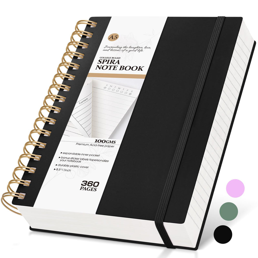 Spiral Notebook Journal, 360 Pages College Ruled Notebooks