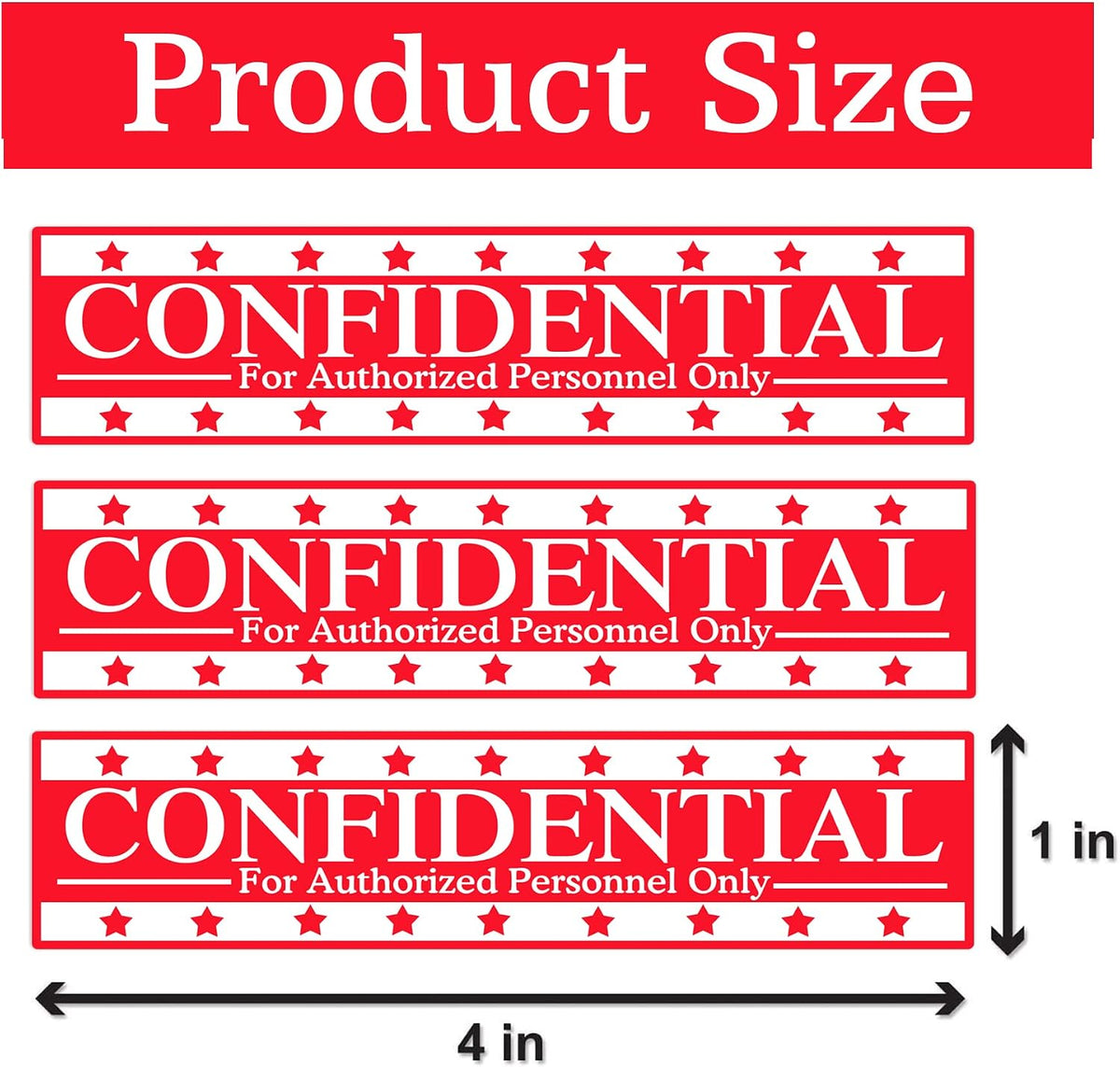 4x1 Inch Red Confidential Stickers, 500 Pcs Confidential Labels for File