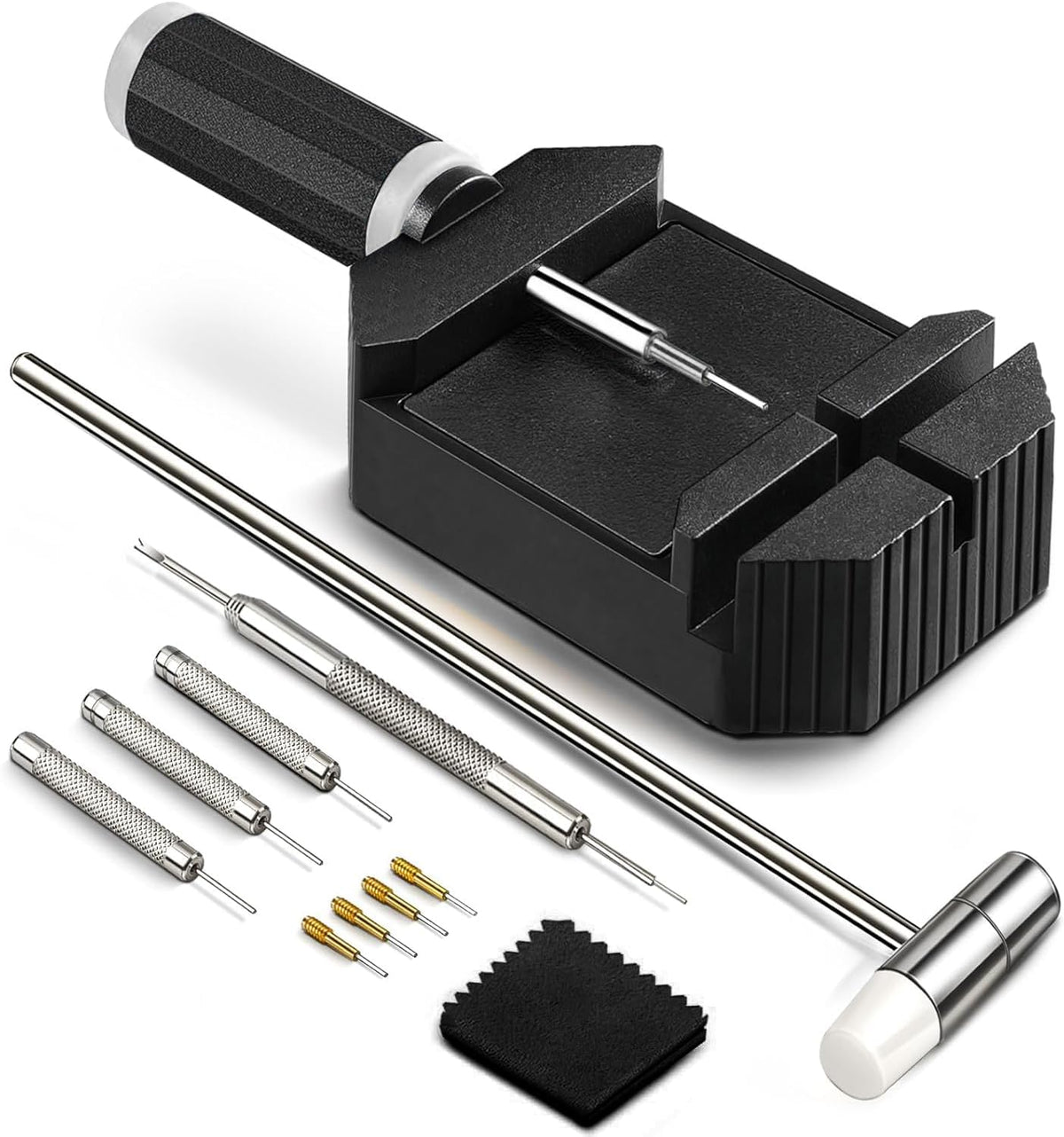 BOSHIYA 12 Pcs Watch Link Removal Kit, Professional Watch Band Adjustment Tool Kit for