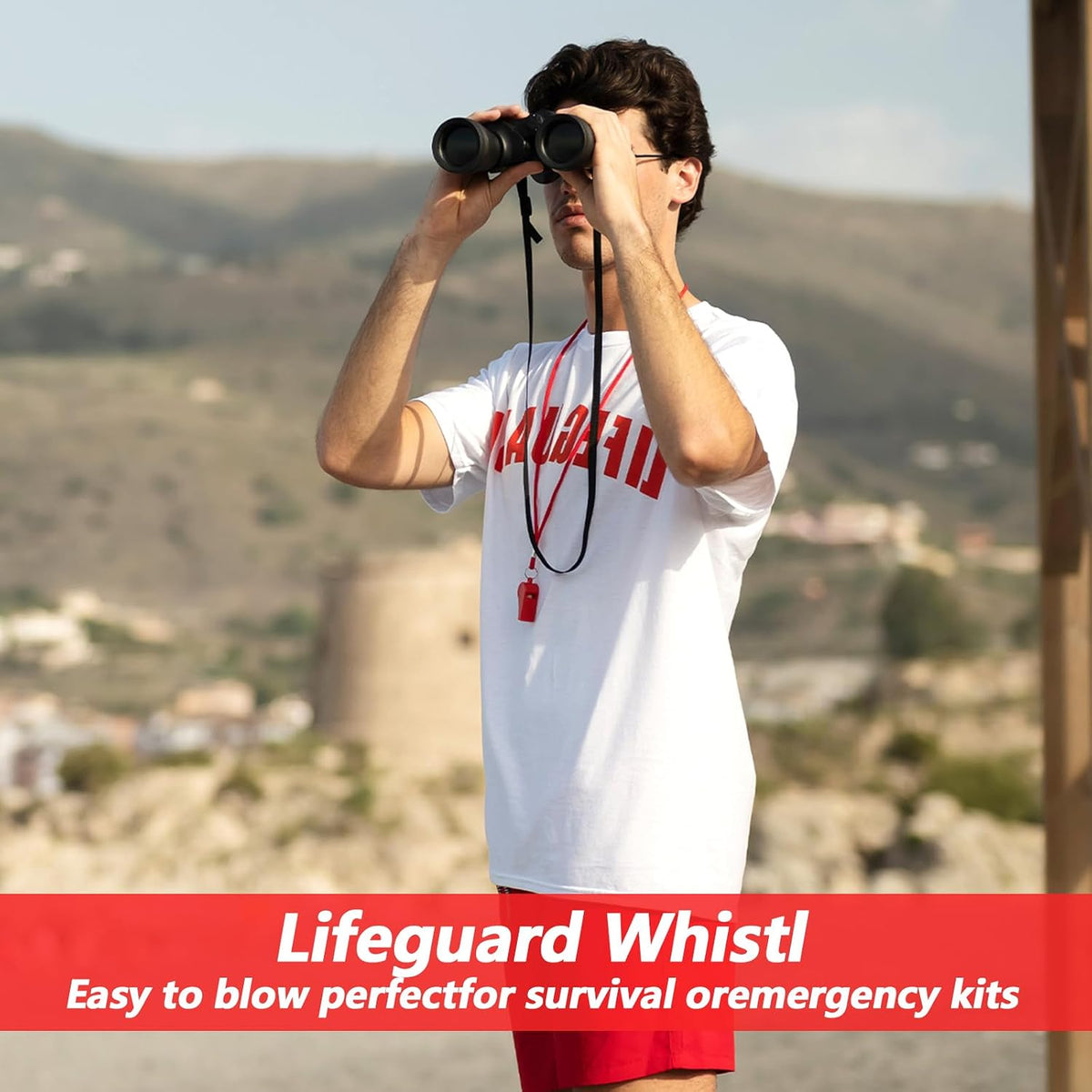50 Pcs Plastic Whistles Bulk with Lanyard Loud Crisp Sound for Coach Referees Training