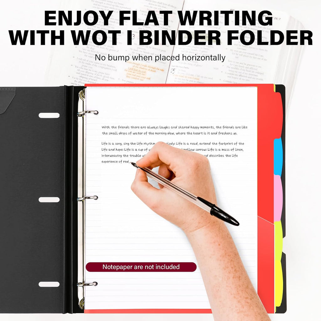 WOT I Telescoping Project Organizer, 1 Inch 3 Ring Binder, Black