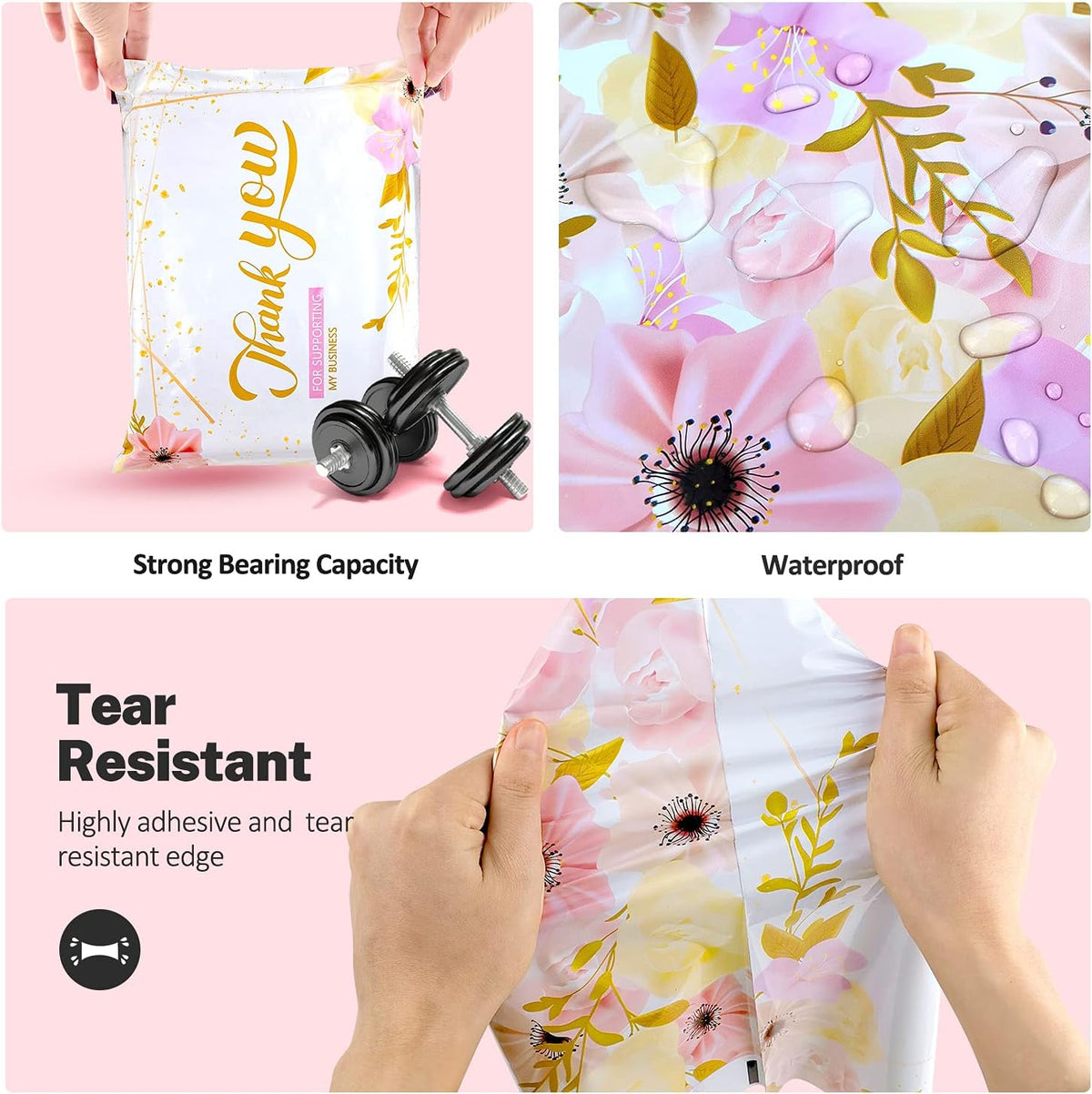 50Pcs Large Poly Mailers 14.5 x 19, Cute Shipping Bags for Small Business Clothing