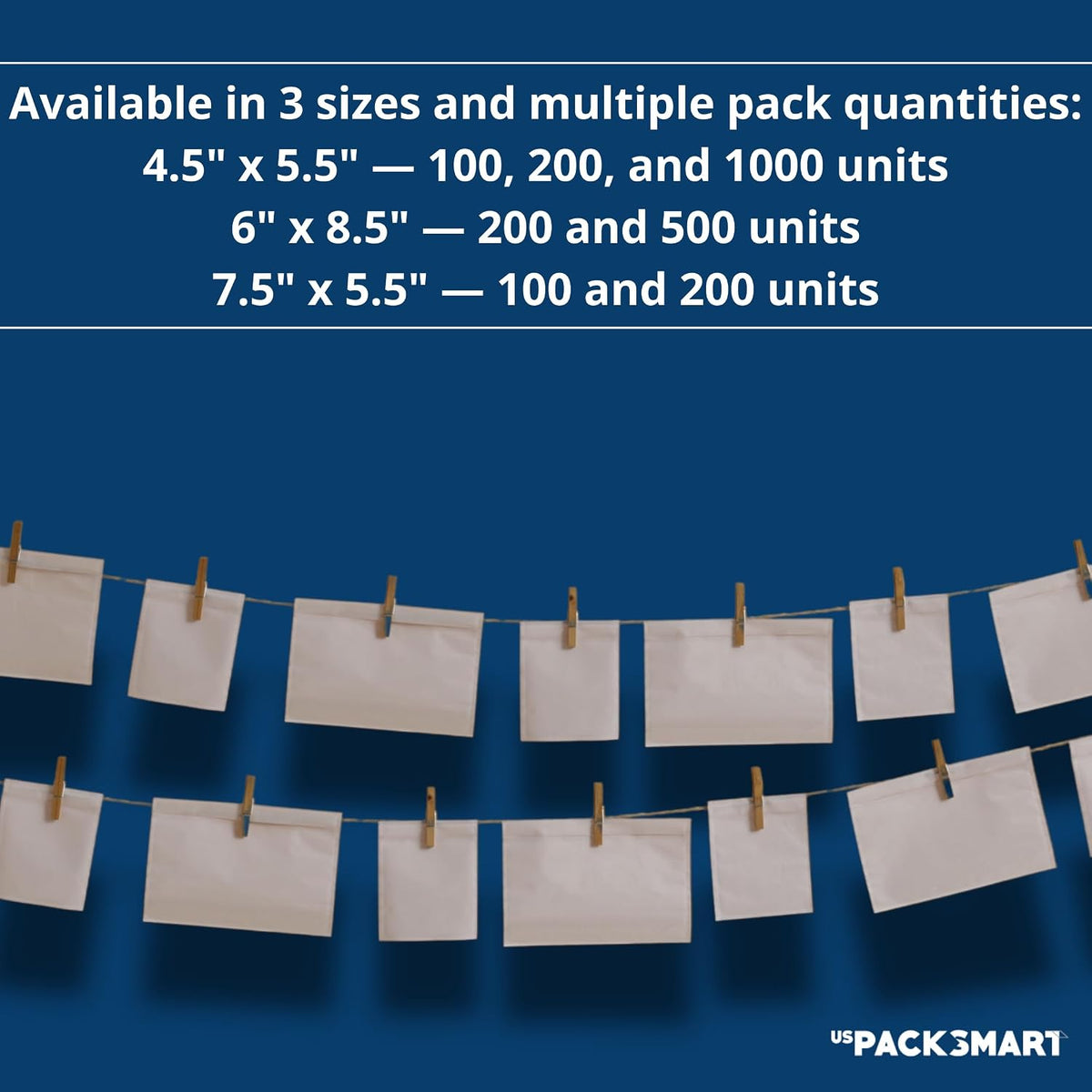 200 Units, 7.5"x5.5" Clear Packing List Shipping Label Envelopes - Heavy Duty Adhesive