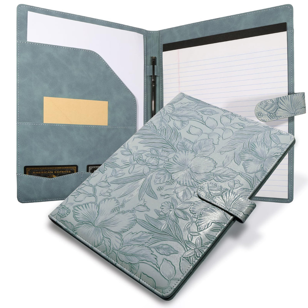 Professional Padfolio Portfolio Binder, Textured Embossing Faux Leather