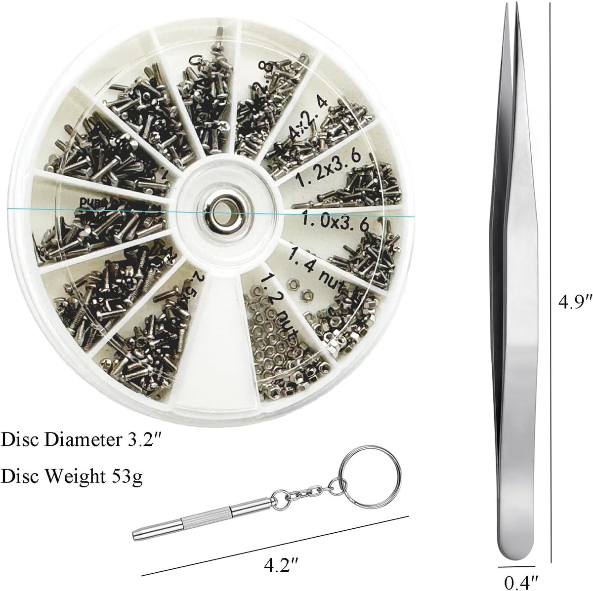600PCS Eyeglass Repair Kit, Eye Glass Repairing Tool with Tiny Screws, Nuts