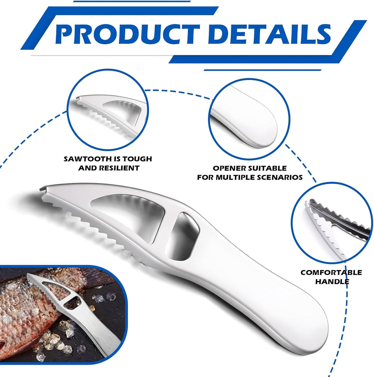 2 Pcs Silver Fish Scaler Remover