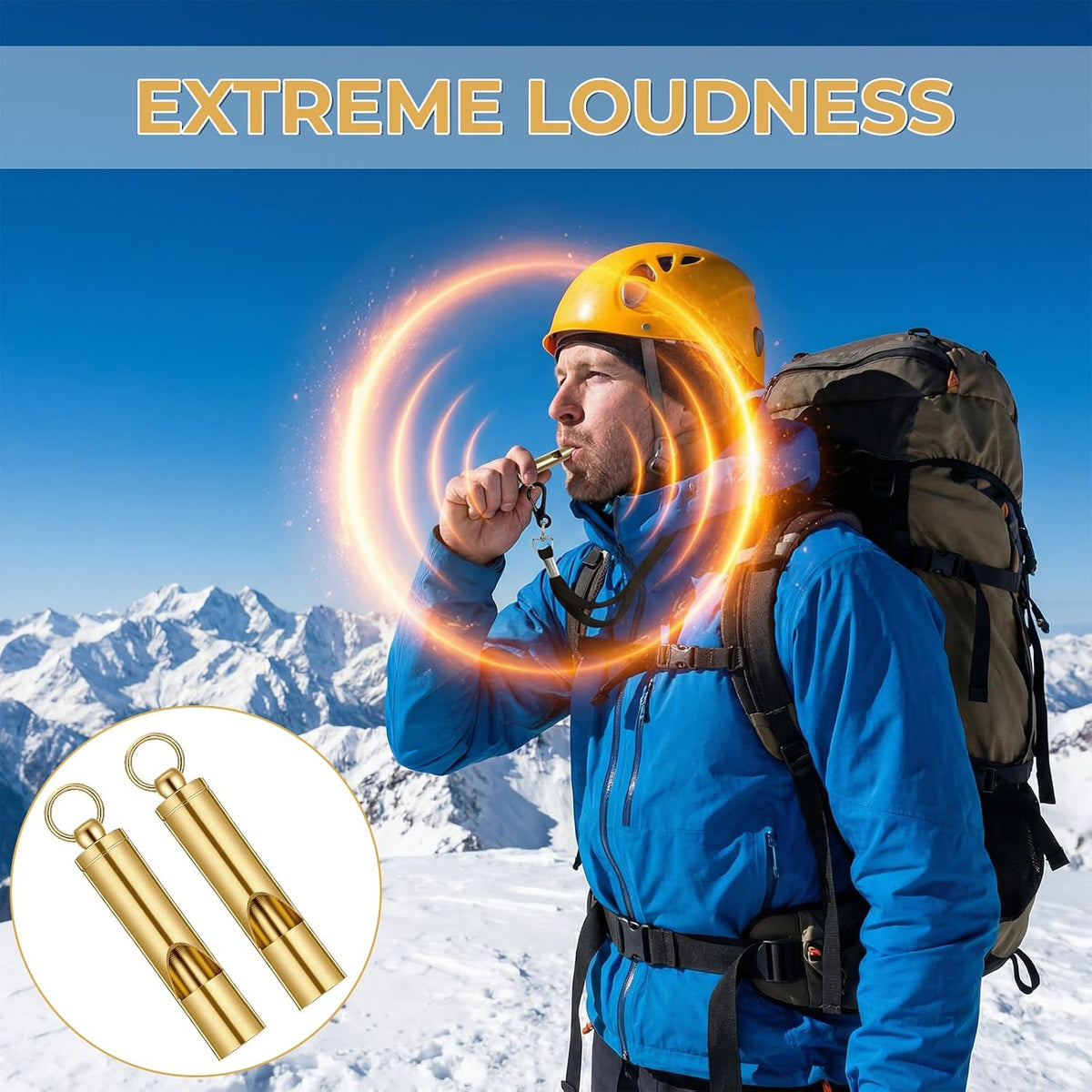 50 Pack Brass Whistles, Emergency Whistles Bulk