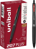 uniball™ 207 Plus+ Gel Pens, Black Ink, 0.7mm Medium Point, 12 Count