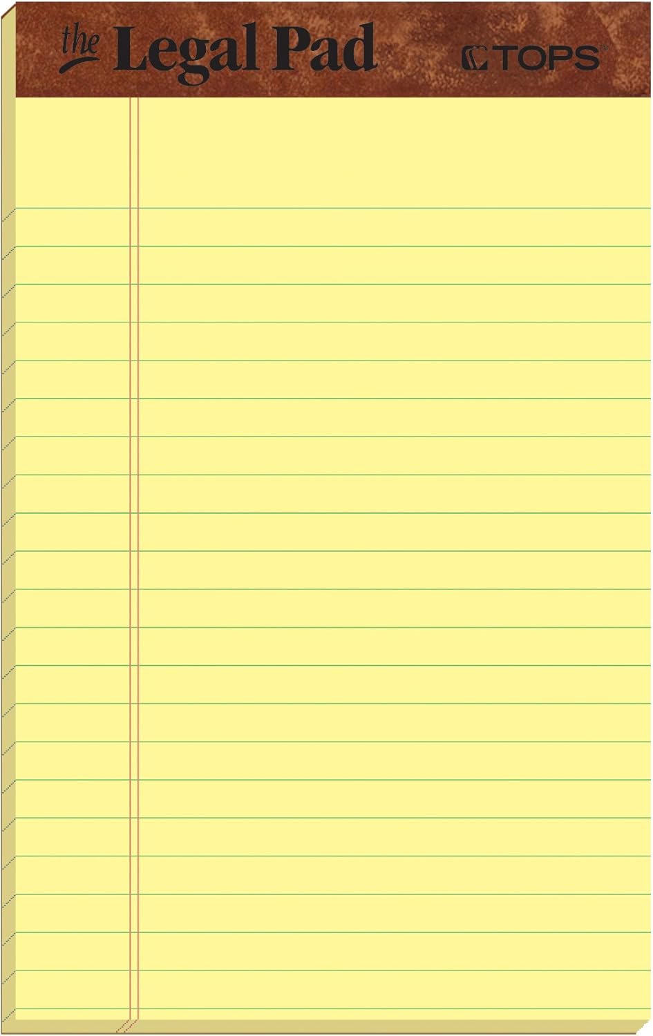 TOPS The Legal Pad Writing Pads, 5" x 8", Jr. Legal Rule, Canary Paper, 50 Sheets