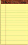 TOPS The Legal Pad Writing Pads, 5" x 8", Jr. Legal Rule, Canary Paper, 50 Sheets