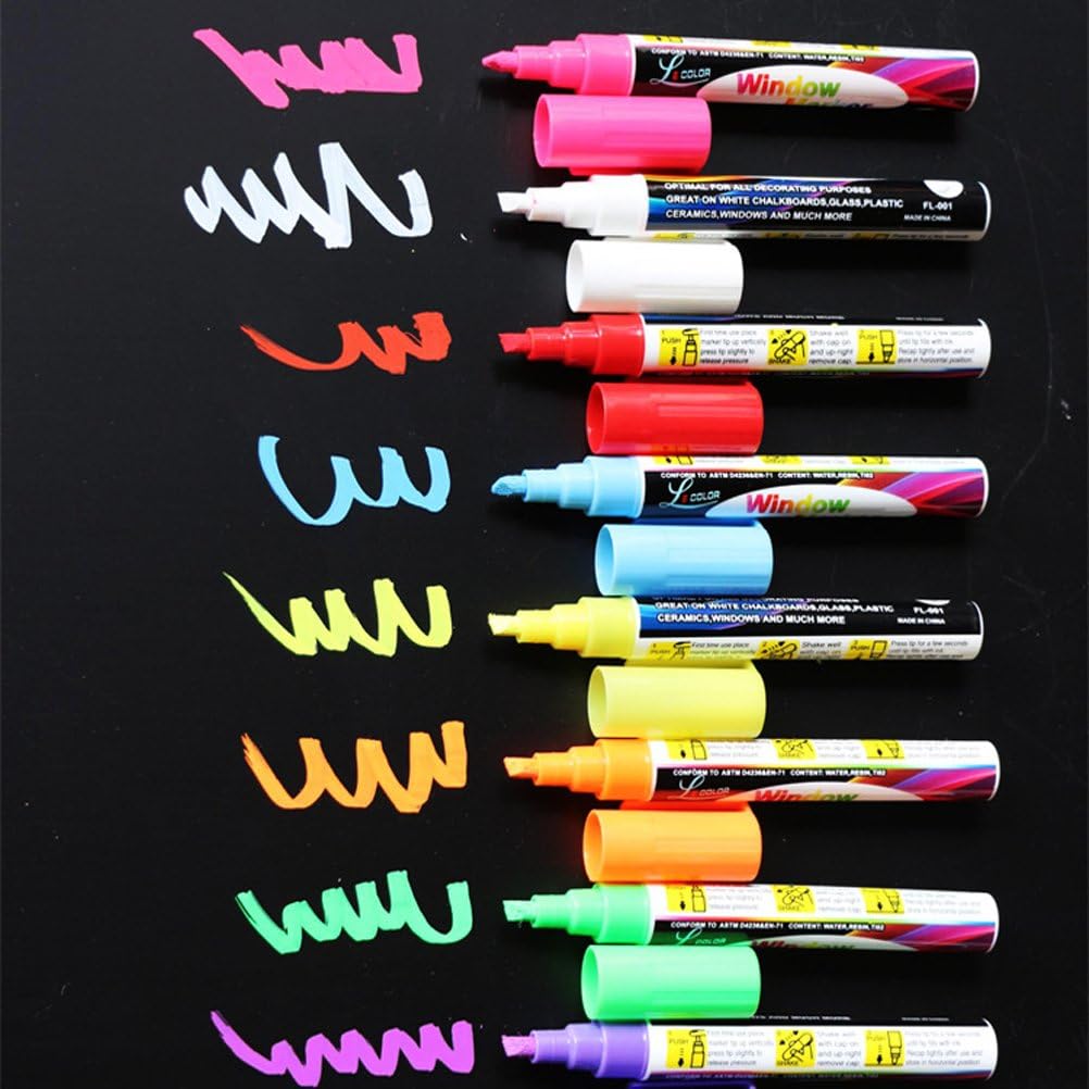 Starsouce Dry Erase Markers, 8 Pack Liquid Chalk Window Markers for Blackboard - Vibrant
