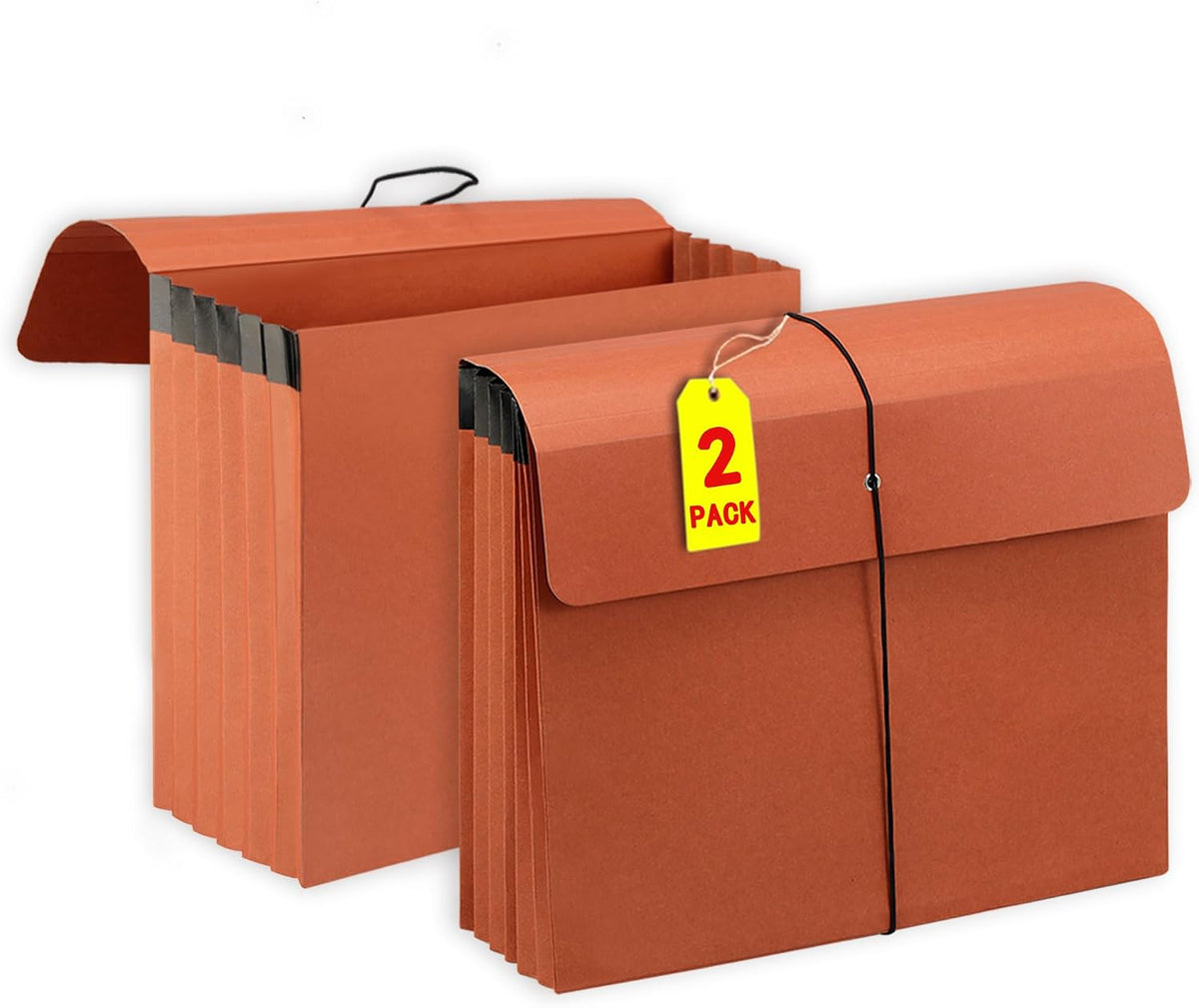 2 Packs Expanding File Folder with Flap and Cord Closure