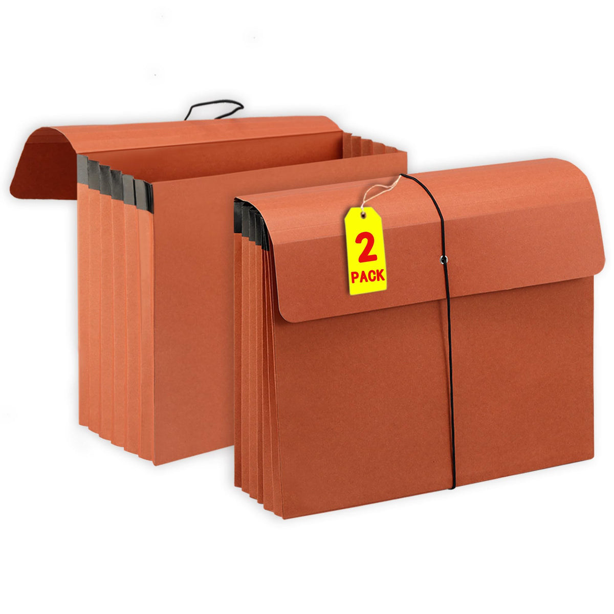 2 Packs Expanding File Folder with Flap and Cord Closure