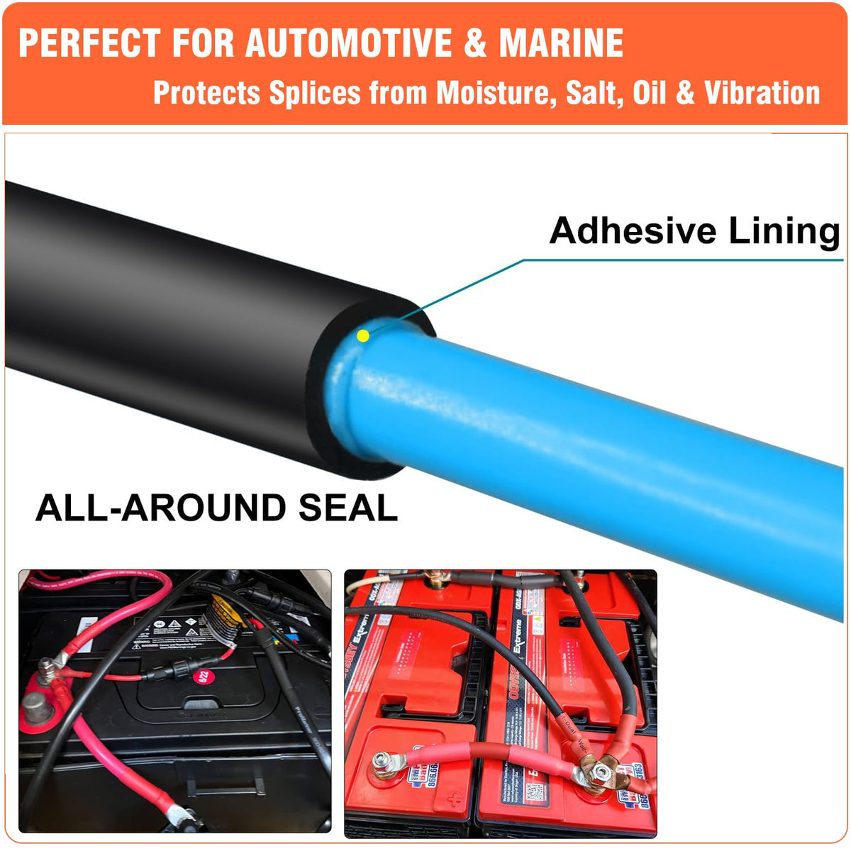 8 -Size Heat Shrink Tubing Kit – 3:1 Shrink Ratio, 73.3 ft Total, Flame Retardant