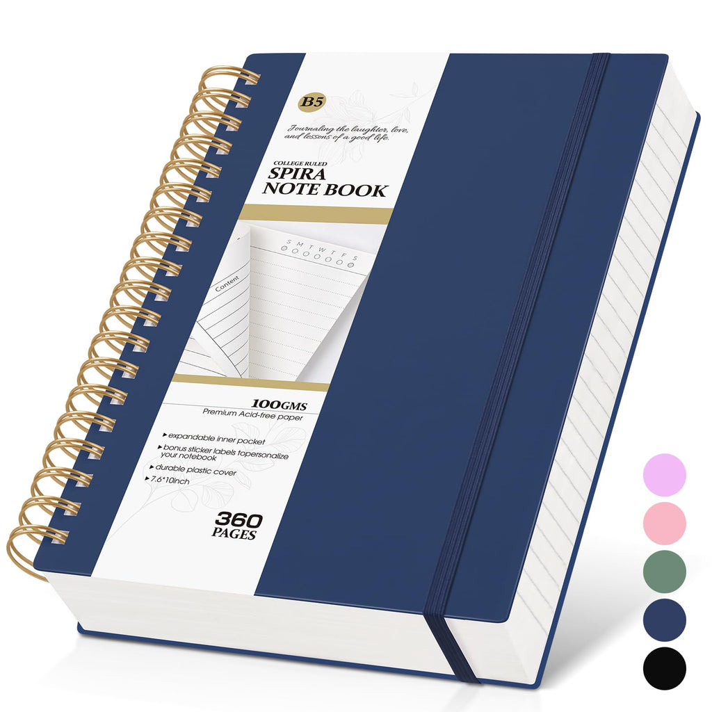 Spiral Notebook Journal, 360 Pages College Ruled Notebooks