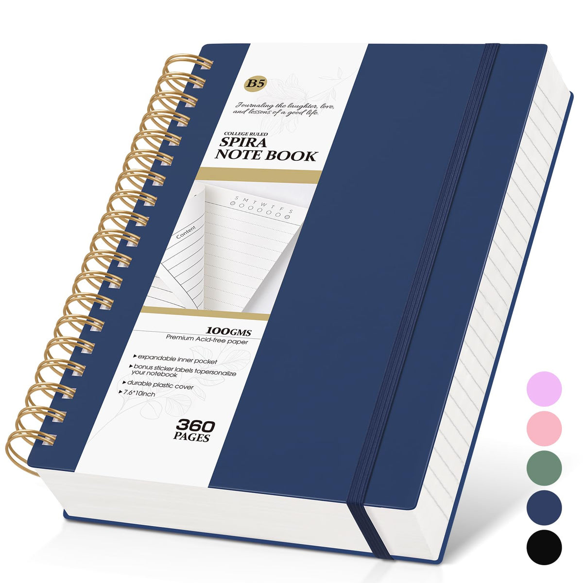 Spiral Notebook Journal, 360 Pages College Ruled Notebooks