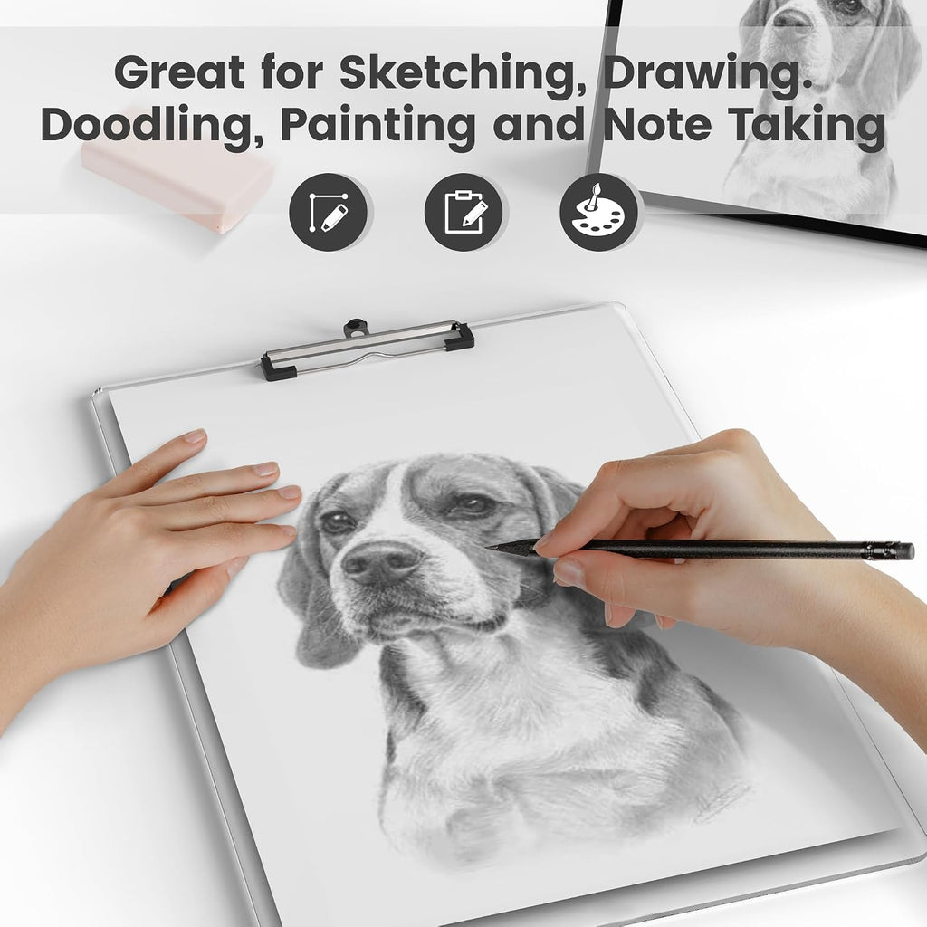 Extra Large 11x17 Clipboards, Plastic Clear Drawing Boards, Horizontal Clip Board