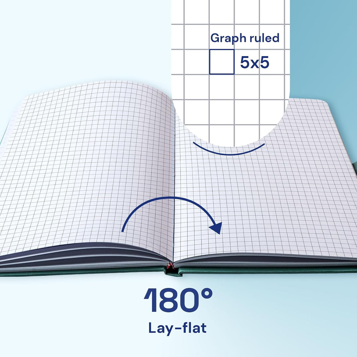 ONAVIA A5 Graph Notebook Hardcover, Work Journal, 160 Pages, Black