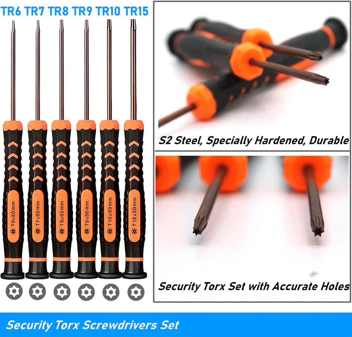 10-Piece Magnetic Torx Screwdriver Set (T2-T15)