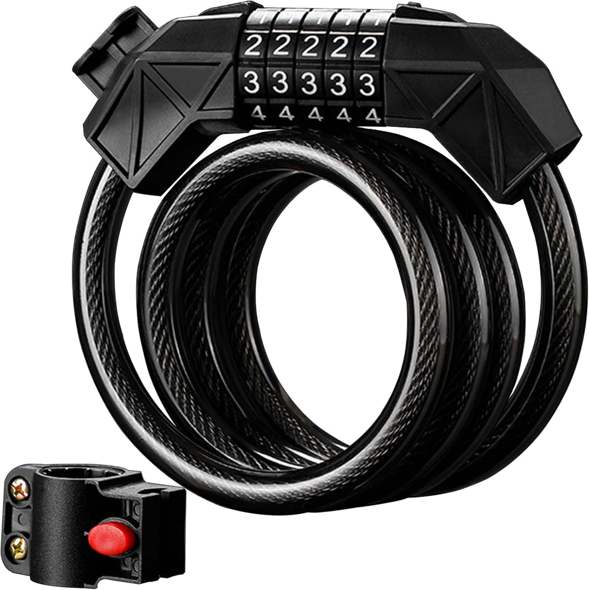 Bike Lock Combination Bike Cable Lock - 5 Digit, Bike Locks Heavy Duty Anti Theft
