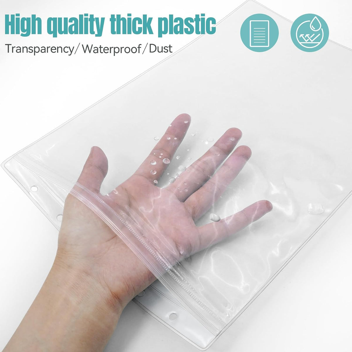 6 Pack 8.5" x 11" Resealable Zip Sheet Protectors