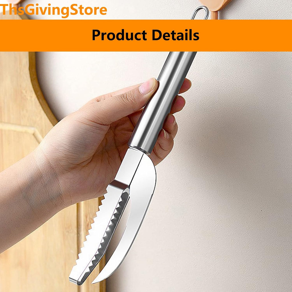 2pcs Fish Scaler Remover, 3 In 1 Stainless Steel Fish Scale Remover Tool