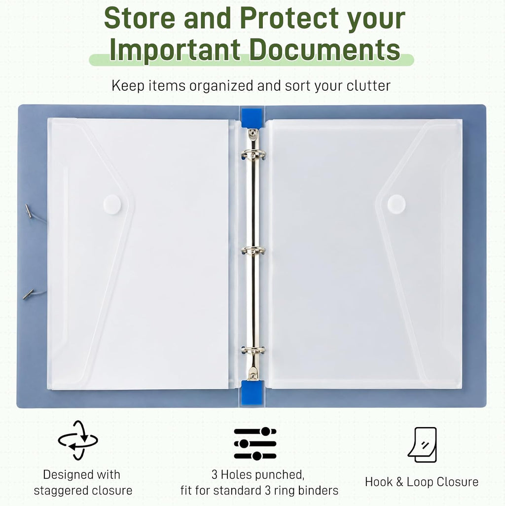 30 Pcak Binder Folders with Staggered Closures, Letter Size