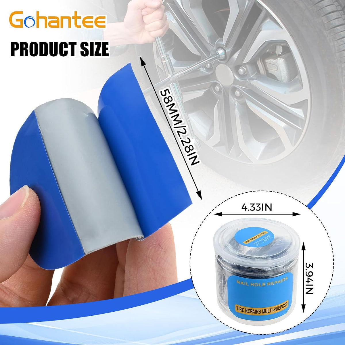 80Pcs 58mm Tire Repair Patch, Tube Patch Repair Kits