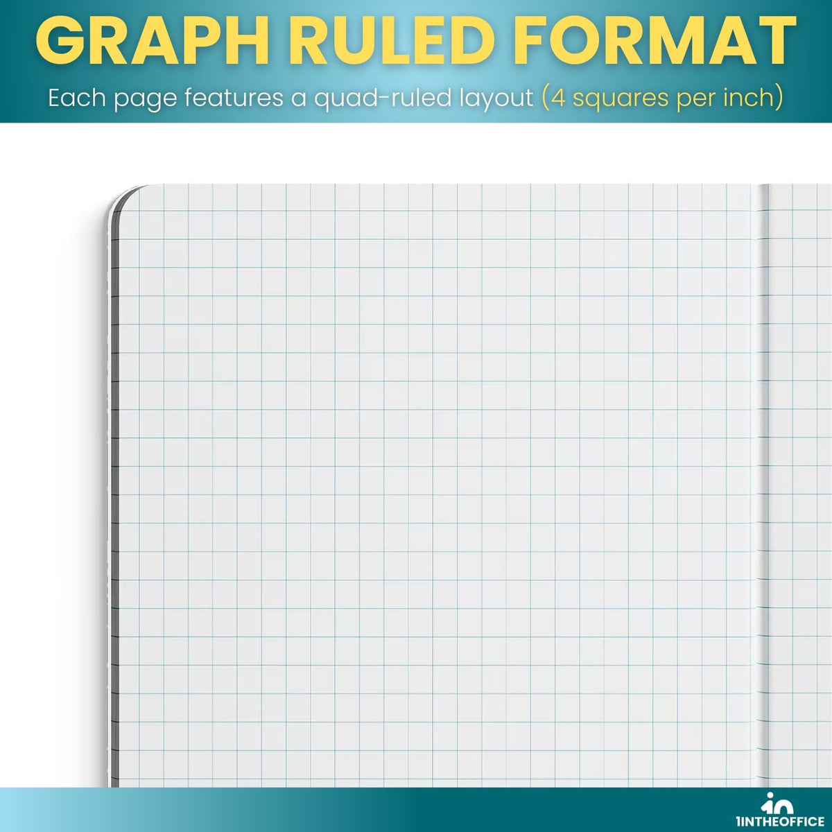 1InTheOffice Graph Composition Book, 9.75" x 7.5" Graph Paper Notebook, 100 Sheets 2 Pack