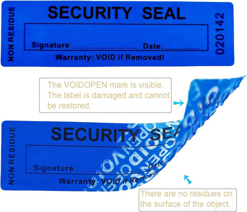 100pcs 25x90mm Non Residue Signable Tamper Evident Anti Counterfeit Tamper Proof Stickers
