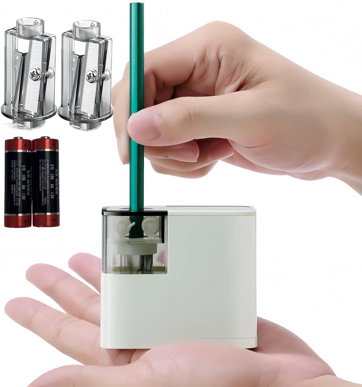 Electric Pencil Sharpener with Battery, Battery Powered