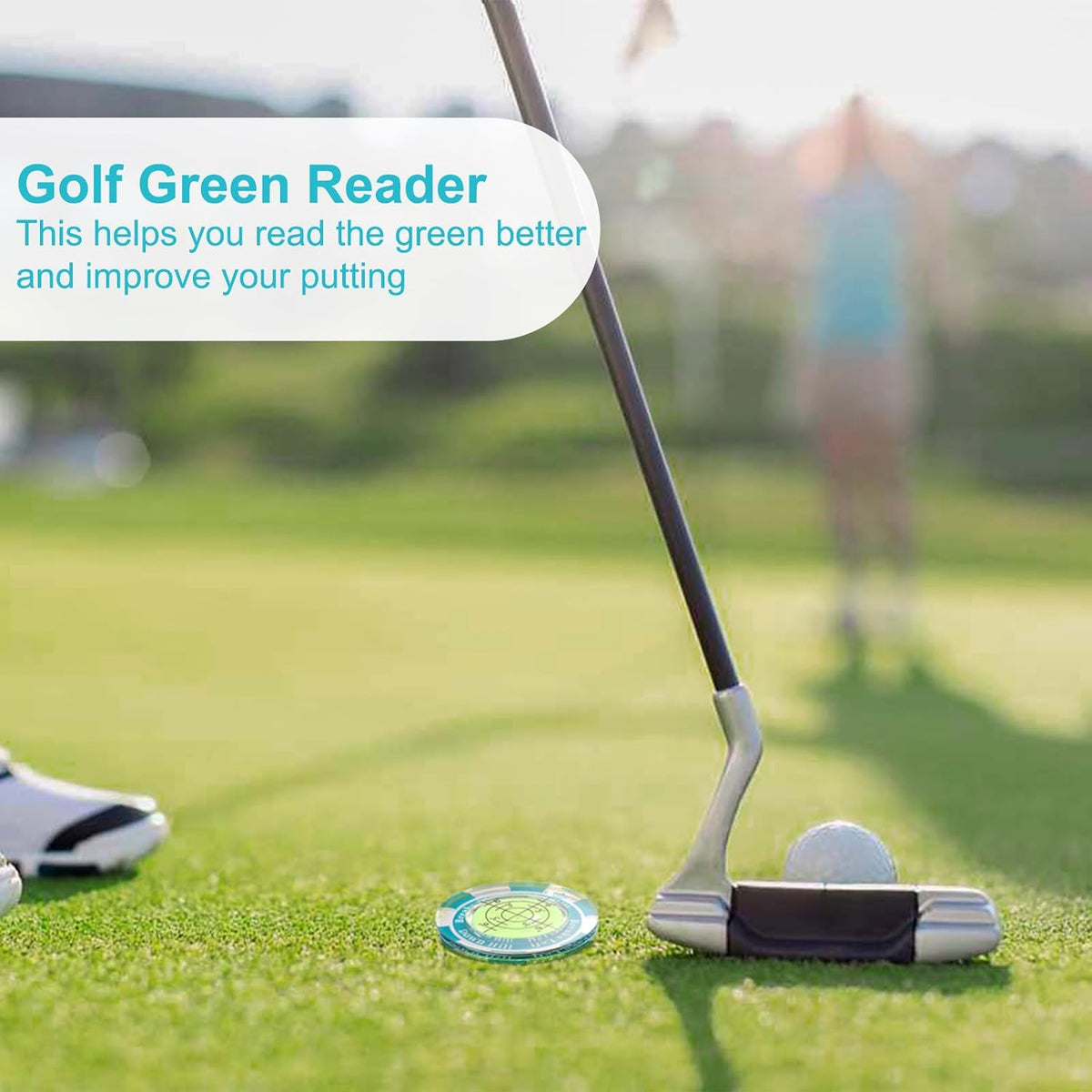 Golf Green Reader, Golf Ball Marker with High Precision Green Reading Aid