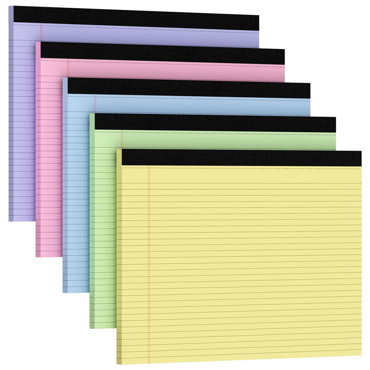 6 Pack Landscape Legal Pads 11x9.5, College Ruled Narrow Rule, Perforated
