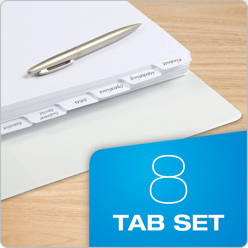 Oxford Binder Dividers for 3 Ring Binders, 10 Pack, 8-Tab Dividers, Write On Tabs