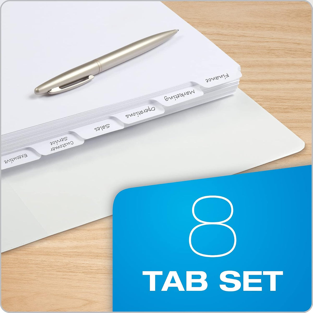 Oxford Binder Dividers for 3 Ring Binders, 10 Pack, 8-Tab Dividers, Write On Tabs