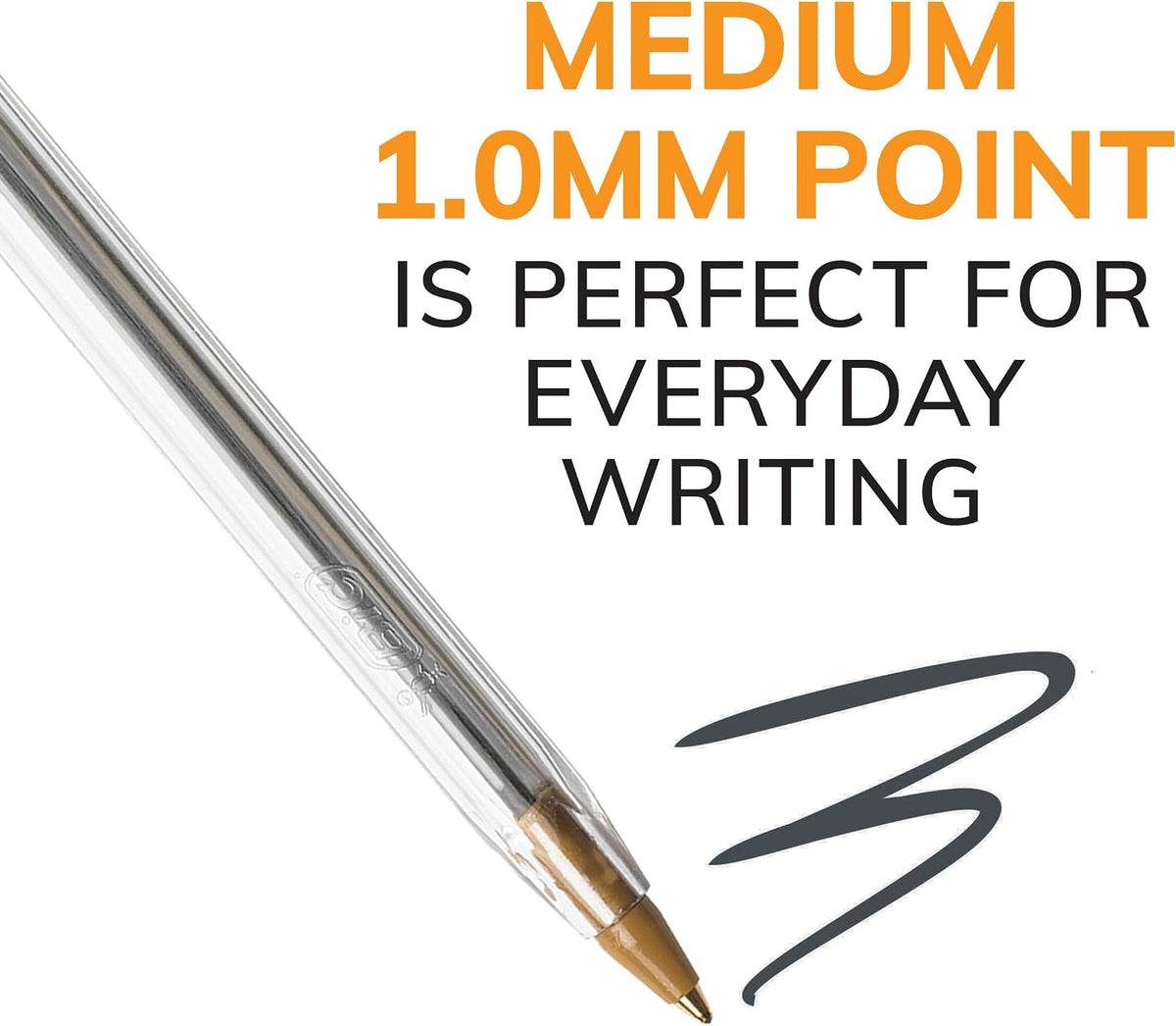 BIC Cristal Xtra Smooth Ballpoint Pen, Medium Point 1.0 mm, Easy-Glide Ink