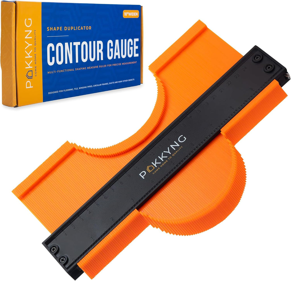 Contour Gauge Tool With Lock (10 Inches) - Contour Ruler Marking Tool - Super Gauge Shape