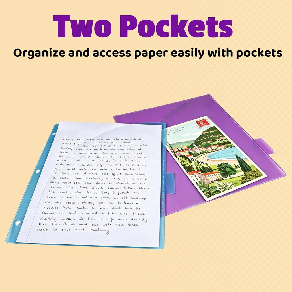 Binder Dividers with Tabs and Pockets, 18PCS/3 Sets in 6-Tab