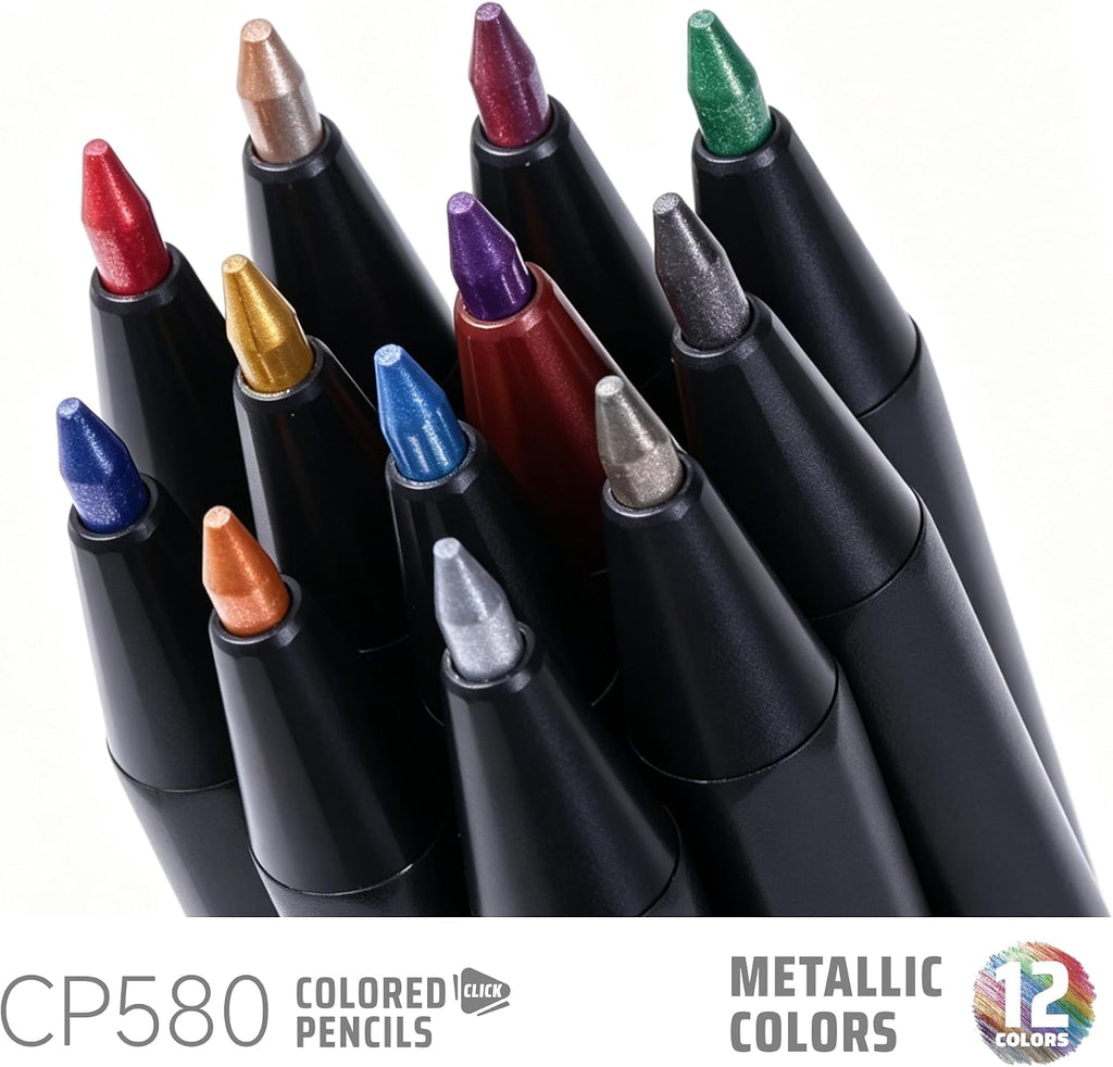 3.0mm Mechanical Colored Pencils Set, Pack of 12 (Metallic Color)