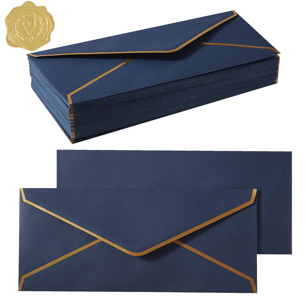 50 Pack #10 Business Envelopes, Light Blue, 4 1/8 x 9 1/2 Inches
