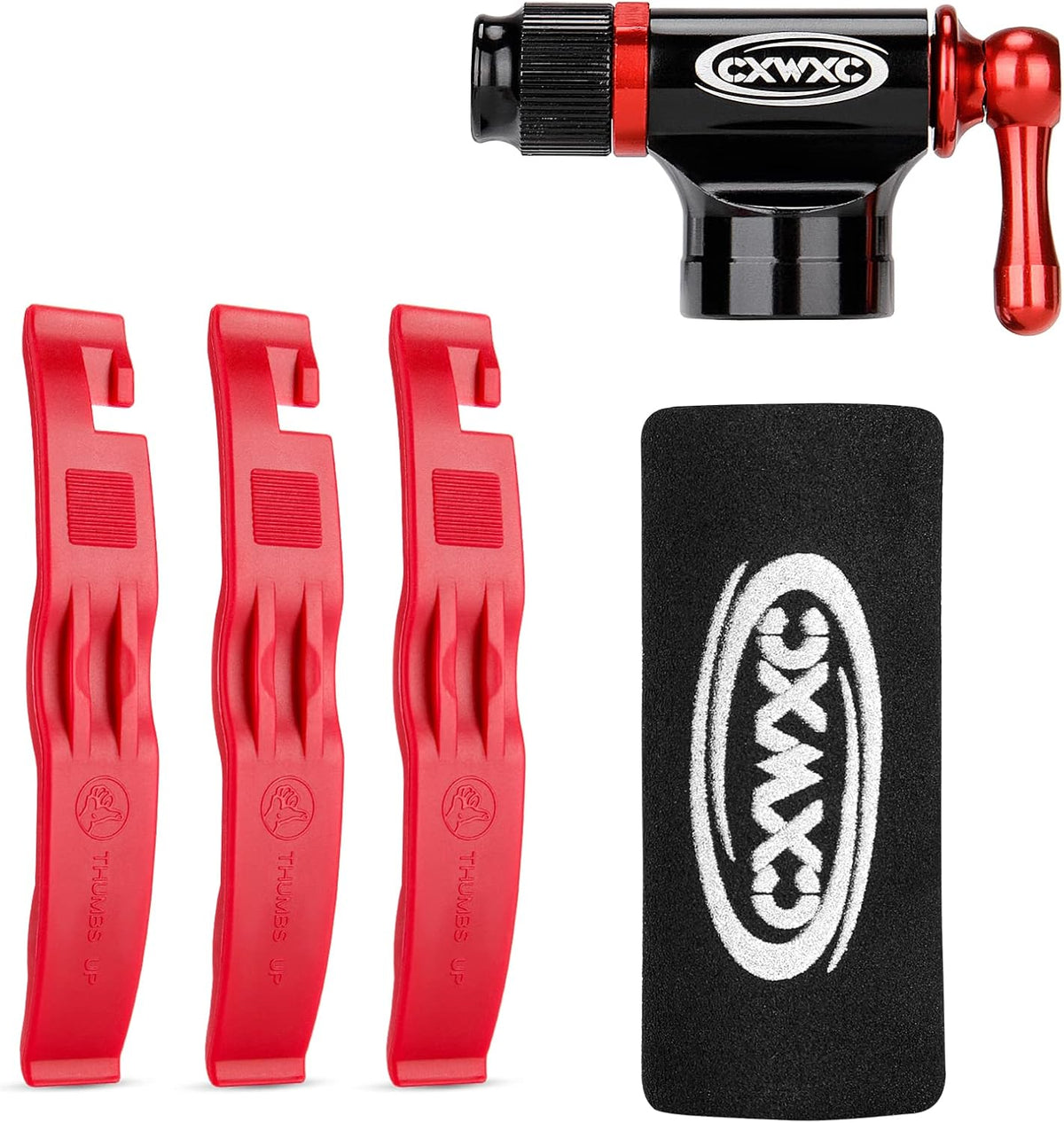 CO2 Inflator with Tire Levers - Presta & Schrader Valve Compatible