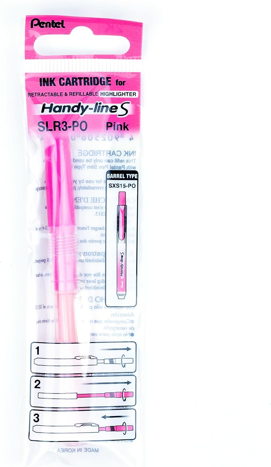 Pentel Refill For Handy-Line S Highlighter, Yellow Ink, Box of 12 (SLR3-G)