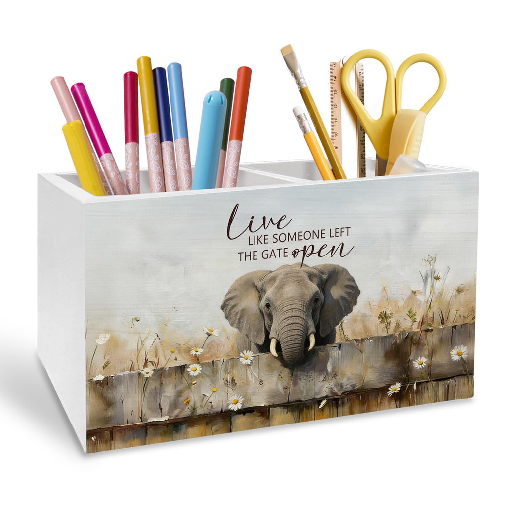 Rustic Giraffe Pen Holder for Desk, Giraffe Lover Gifts Pencil Organizer