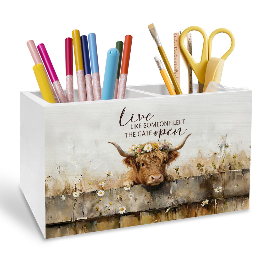 Rustic Giraffe Pen Holder for Desk, Giraffe Lover Gifts Pencil Organizer