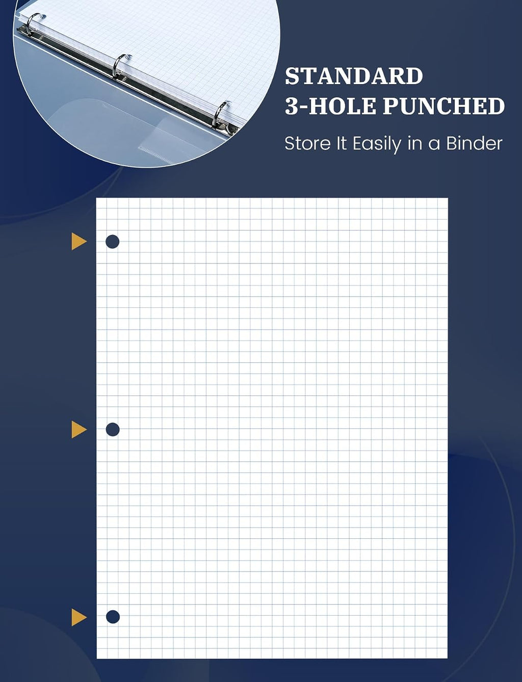 520 Sheets Graph Paper Loose Leaf 8 x 10.5, 4x4 Graph Ruled Filler Paper