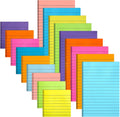 18 Pack Lined Sticky Notes, 9 Bright Colors Self-Stick Note Pads