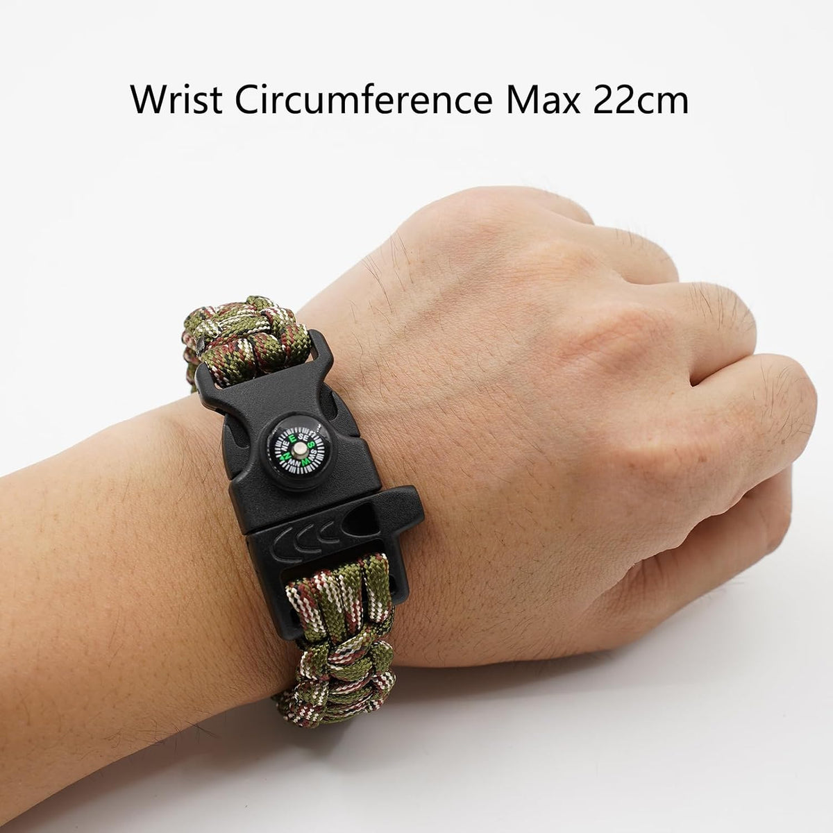 8 Pack Emergency Survival Bracelet with Whistle and Compass,Survival Kit